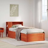 vidaXL Posteljni okvir brez vzmetnice voščeno rjav 100x200 cm borovina | Shoptok.si