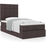 vidaXL Otomanski posteljni okvir z vzmetnico rjav 90x200 cm blago | Shoptok.si