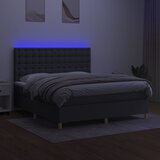  box spring s madracem LED tamnosivi 160x200 cm tkanina | shoptok.hr
