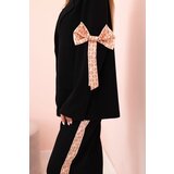 Kesi Włoski Women's set with viscose – blazer with lapels and pants with black piping black | Eponuda.ba