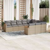  10-dijelni set vrtnih sofa s jastucima bež od poliratana | shoptok.hr