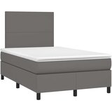 Krevet s oprugama i madracem LED sivi 120x190 cm umjetna koža | Eponuda.ba