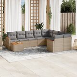  10-dijelni set vrtnih sofa s jastucima bež od poliratana | shoptok.hr