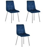 Libra stolica - tamnoplavi baršun / kromirane noge x 3 | shoptok.hr
