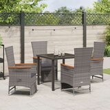  5-dijelni set vrtne blagovaonice s jastučićima u sivoj poli ratan | shoptok.hr