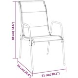  Vrtni stoli 6 kosov jeklo in tekstil črne barve, (20658632) | Shoptok.si