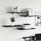 Police za knjige 4 pcs Crna 60 x 30 x 1,5 cm Konstruirano drvo Cijene