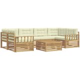  Set vanjskih sofa 7 kom. Bijela i krem Poliester | shoptok.hr