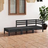 Maison Chic Seti vrtnega pohištva - Vrtna garnitura - Vrtni pohištvo set 3-delna črna trdna borovina, (21811176) | Shoptok.si