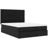  Otomanski krevet s madracem i LED crni 140x190 cm tkanine | shoptok.hr