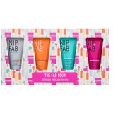 NIP+FAB The Fab Four Ultimate Skincare Heroes set: piling za obraz Exfoliate Glycolic Fix Scrub 20 ml + serum za obraz Illuminate Vitamin C Fix Serum 20 ml + gel krema za obraz Hydrate Hyaluronic Fix Extreme Hybrid Gel Cream 2% 20 ml + maska za obraz Purify Salicylic Fix Clay Mask 20 ml za ženske | Shoptok.si
