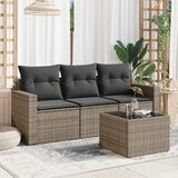vidaXL 4-dijelni set vrtnih sofa od poliratana s jastucima sivi Cijene