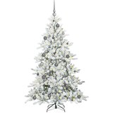 vidaXL Umjetno božićno drvce s nogom s 300 LED dioda Bijelo 180 cm PVC | shoptok.hr