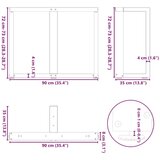  Noge jedilne mize v obliki črke T 2 kosa 90x35x(72-73) cm jeklo, (21828692) | Shoptok.si