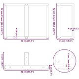  Noge za blagovaonski stol T-oblika 2 kom 90x35x(72-73) cm čelik | shoptok.hr