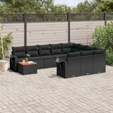 vidaXL 11-dijelni set vrtnih sofa od poliratana s jastucima crni | shoptok.hr