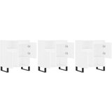 vidaXL Komoda 3 kosi bel inženirski les | Shoptok.si