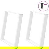  Noge za jedilno mizo v obliki črke U, 2 kosa, bele barve, 70 x (72-73) cm, jeklo | Shoptok.si