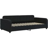 vidaXL Izvlečna dnevna postelja črna 90x200 cm žamet | Shoptok.si