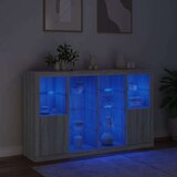  Komode s LED svjetlima 3 kom boja sivog hrasta | shoptok.hr
