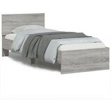 Maison Chic Posteljni okvir - Enojna postelja - Postelja za odrasle z vzglavjem in LED siva sonoma 75x190 cm-J16154, (21764264) | Shoptok.si