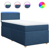 vidaXL Box spring postelja z vzmetnico modra 90x190 cm blago, (21291327) Cene