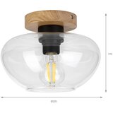  Plafonsko svetlo FLO WOOD 1xE27/15W/230V hrast/prozirno Ø 22 cm | Eponuda.com