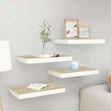  Plutajuće zidne police 4 kom hrast i bijele 40x23x3 8 cm MDF | shoptok.hr