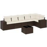 Maison Chic Seti vrtnega pohištva - Vrtna garnitura - Vrtni pohištvo set 7-delna z blazinami rjav poli ratan, (21802903) | Shoptok.si