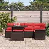  Vrtna sedežna garnitura z blazino 6 pcs Rjava Poly ratan, (5000022497) | Shoptok.si