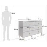 CosmoLiving by Cosmopolitan Siva niska komoda 138x93 cm Elizabeth – | shoptok.hr