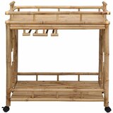  Vinska kolica s kotačima Prirodna 85 x 50 x 93 cm Bambus | Eponuda.com