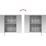  Kupaonski ormar s ogledalom Siva Sonoma 60 x 14,5 x 50 cm | shoptok.hr