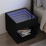vidaXL Noćni ormarić s beskonačnim LED svjetlima crni 50x50x50 cm Cijene