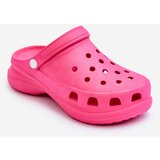 Kesi Crocs foam sandals on a robust outsole dark pink Katniss Cene