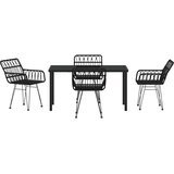  Vrtni set za objed 5 kom. Crna Čelik s prahom premazan | shoptok.hr