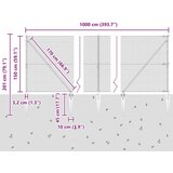 vidaXL Variabilna kovinska ograja z 7 žebljički Siva 1.5x10 m Jeklo | Shoptok.si