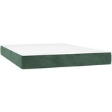 vidaXL Krevet box spring s madracem LED tamnozeleni 140x200 cm baršun | shoptok.hr