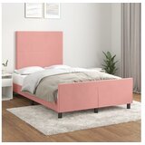  Okvir za krevet s uzglavljem ružičasti 120 x 200 cm baršunasti | shoptok.hr