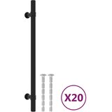  Ručke za ormarić 20 kom crne 192 mm od nehrđajućeg čelika | shoptok.hr