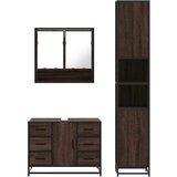 vidaXL 3-dijelni set kupaonskog namještaja boja smeđeg hrasta drveni | shoptok.hr