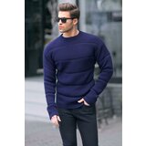 Madmext Navy Blue Crew Neck Knitted Sweater 6855 Cene