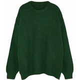Trendyol Khaki Plus Size Men Oversize Fit Wide fit Crew Neck Basic Knitwear Sweater Cene