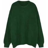 Trendyol Khaki Plus Size Men Oversize Fit Wide fit Crew Neck Basic Knitwear Sweater
