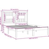  Okvir za krevet od masivnog drva 135 x 190 cm bračni | shoptok.hr