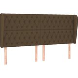  Uzglavlje s u&amp;scaron;ima tamnosmeđe 203x23x118/128 cm od tkanine Slike