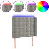 Maison Chic led posteljno vzglavje - vzglavna omarica - nočna omarica svetlo sivo 83x16x118/128 cm žamet, (21710279) | Shoptok.si