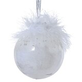 DEKOR DOM dekoracija - hanging bauble feather 8cm 026971 - white - kmg ( 045625 ) | Eponuda.com