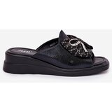 Boto Women's Wedge Sandals With Bow Black Moonzella | Shoptok.si