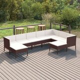  9-dijelna vrtna garnitura od poliratana s jastucima smeđa | shoptok.hr